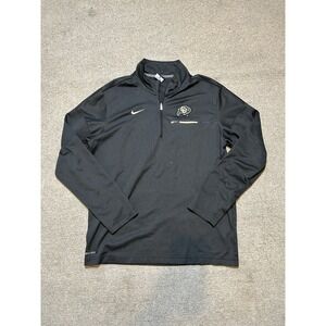 Colorado Buffaloes Nike Sweater Mens Large Gray 1/4 Zip Mock Neck Dri-FIT - Golf